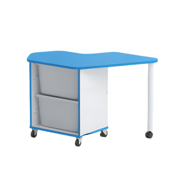 Стол детский правый Робик 002 (белый/синий) - «globural.ru» - Архангельск