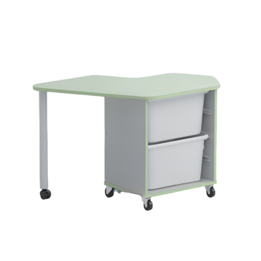 Стол детский левый Робик 002 (серый/фисташковый)  - «globural.ru» - Архангельск