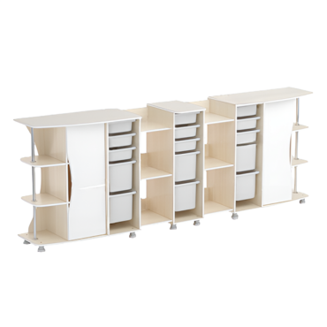 Модульные стеллажи Робик 001 (дуб молочный/белый) - «globural.ru» - Архангельск