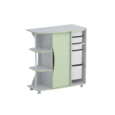 Стеллаж левый Робик 001 (серый/фисташковый)  - «globural.ru» - Архангельск