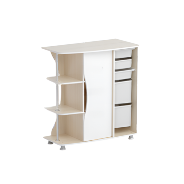 Стеллаж левый Робик 001 (дуб молочный/белый)  - «globural.ru» - Архангельск