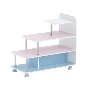 Стеллаж для пособий 4 (белый/зефир/прибрежный синий)  - «globural.ru» - Архангельск