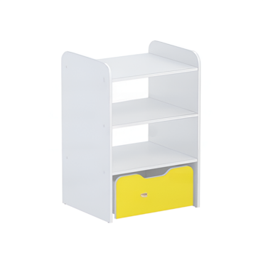 Стеллаж для пособий 5 (белый/желтый) - «globural.ru» - Архангельск