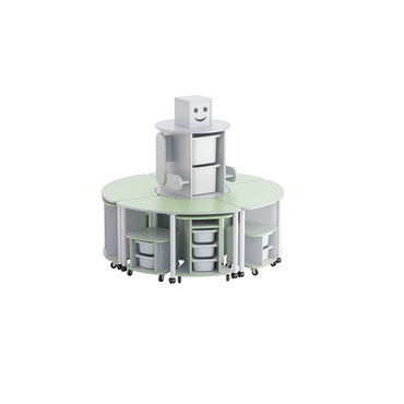 Модуль-стеллаж "Робот- Робик" (серый-фисташковый) - «globural.ru» - Архангельск