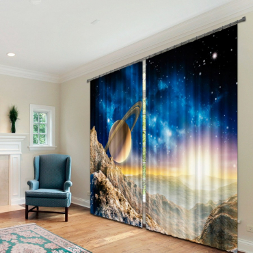 Комплект светонепроницаемых штор "Космическая история" - «globural.ru» - Архангельск
