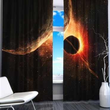 Комплект светонепроницаемых штор "Планеты" - «globural.ru» - Архангельск