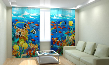 Комплект светонепроницаемых штор "Рыбки" - «globural.ru» - Архангельск