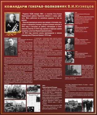 Тематический исторический стенд "Командарм генерал-полковник ВИ Кузнецов" - «globural.ru» - Архангельск