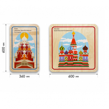 Набор стеновых панелей «Памятные места России - Кижи, Москва» - «globural.ru» - Архангельск