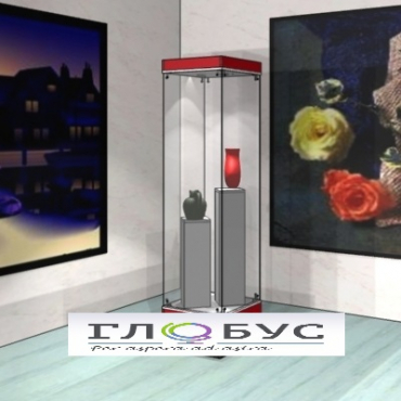 Витрина музейная квадратная с фризом с двумя пьедесталами - «globural.ru» - Архангельск